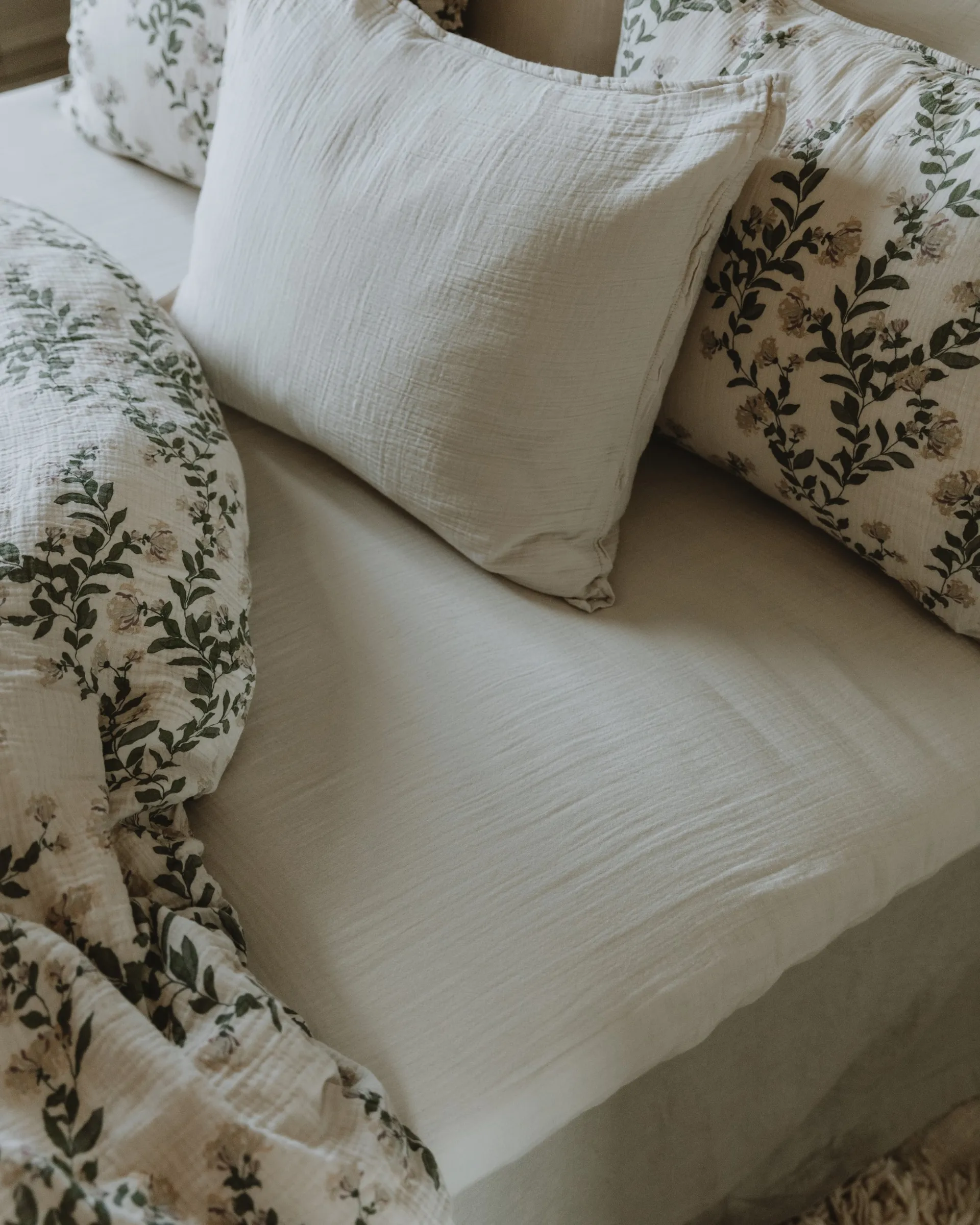 Σεντόνια με λάστιχο Eggshell Muslin, 180x200x30 cm Garbo&Friends