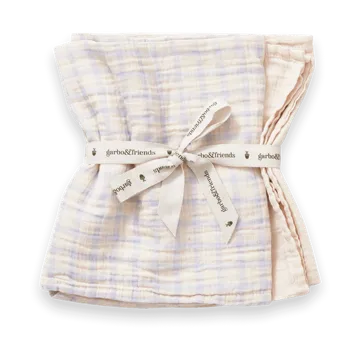 Gingham Sky Blue Muslin κουβέρτα μικρή 2 τεμάχια - 60x60 cm - Garbo&Friends