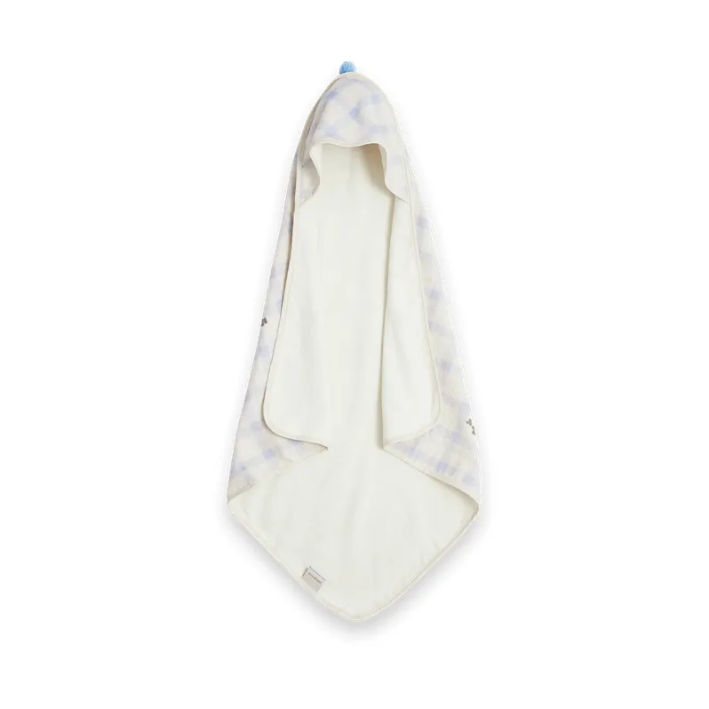 Πετσέτα με κουκούλα Gingham Sorrel Blue Terry, 80x80 cm Garbo&Friends