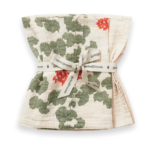 Pelargonium Muslin Κουβέρτα από μουσελίνα μικρή 2 τεμάχια, 60x60 cm Garbo&Friends