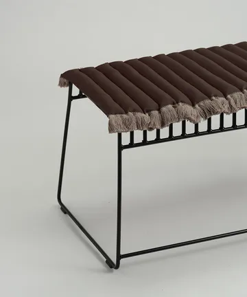 Garden Glory μαξιλάρι καθίσματος με κρόσσια - Καφέ, μπεζ κρόσσια, 38x120 εκ. - Garden Glory