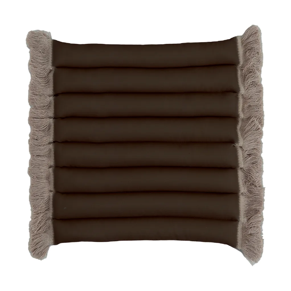 Garden Glory μαξιλάρι καθίσματος με κρόσσια, Μπεζ, μπεζ κρόσσια, 38x40 εκ. Garden Glory