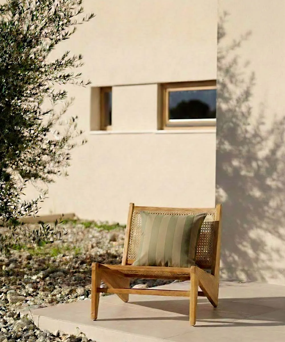 Garden Glory ριγέ μαξιλάρι, Ευκαλυπτόπράσινο-μπεζ, 50x50 εκ. Garden Glory