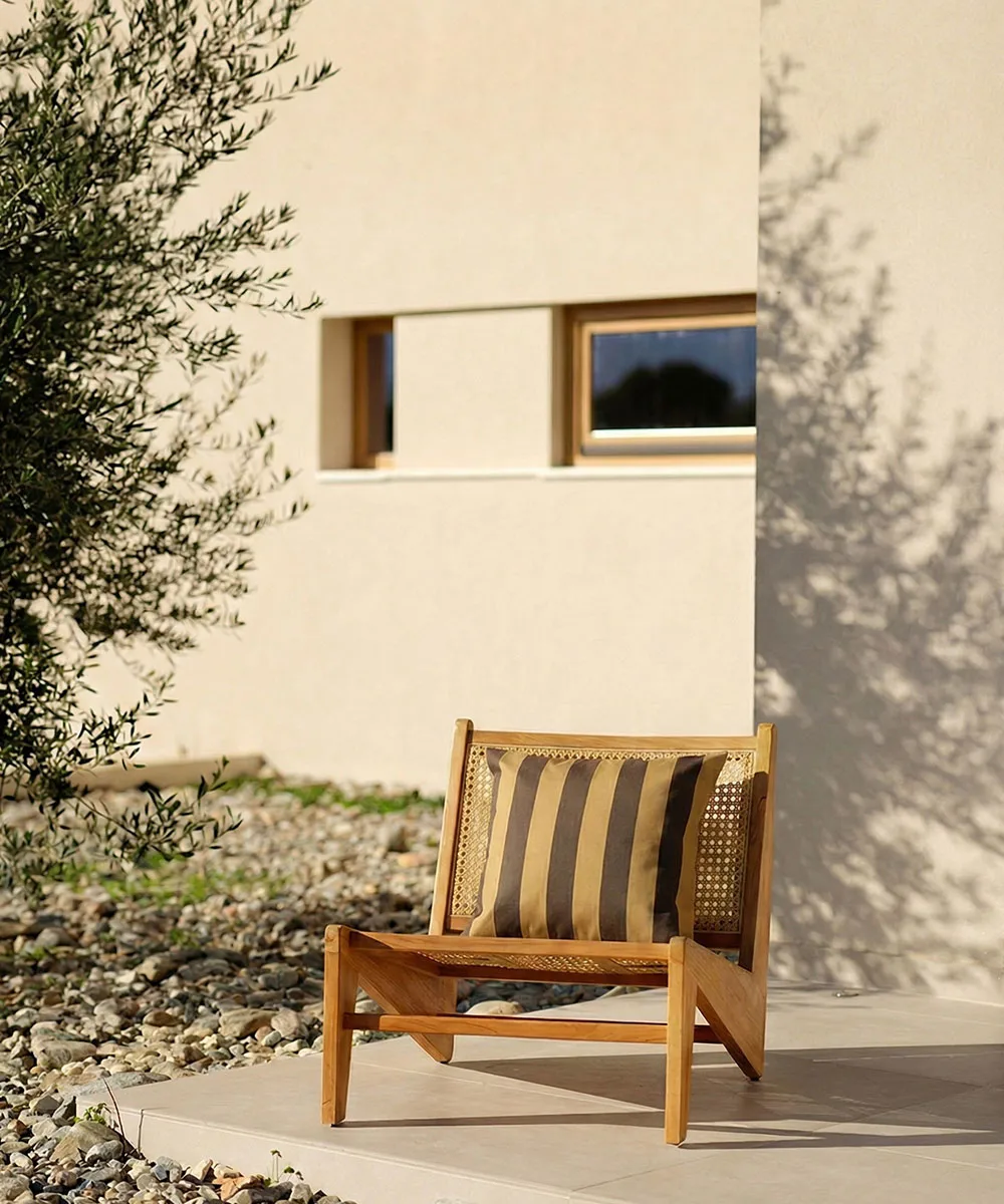 Garden Glory ριγέ μαξιλάρι, Κρόκινο-καφέ, 50x50 εκ. Garden Glory