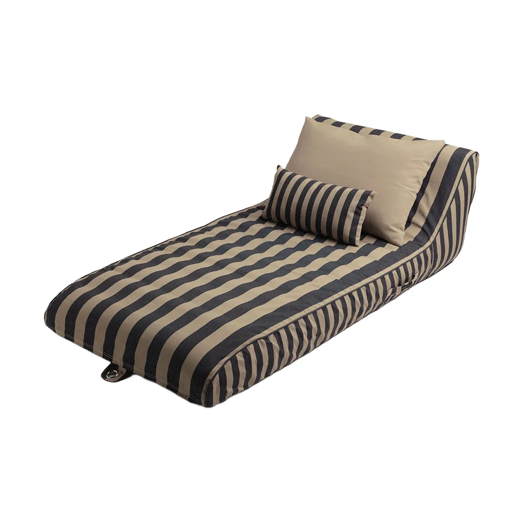 Garden Glory φουσκωτό κρεβάτι ξαπλώστα ηλιού, Μαύρο-μπεζ, 85x168,5 εκ. Garden Glory