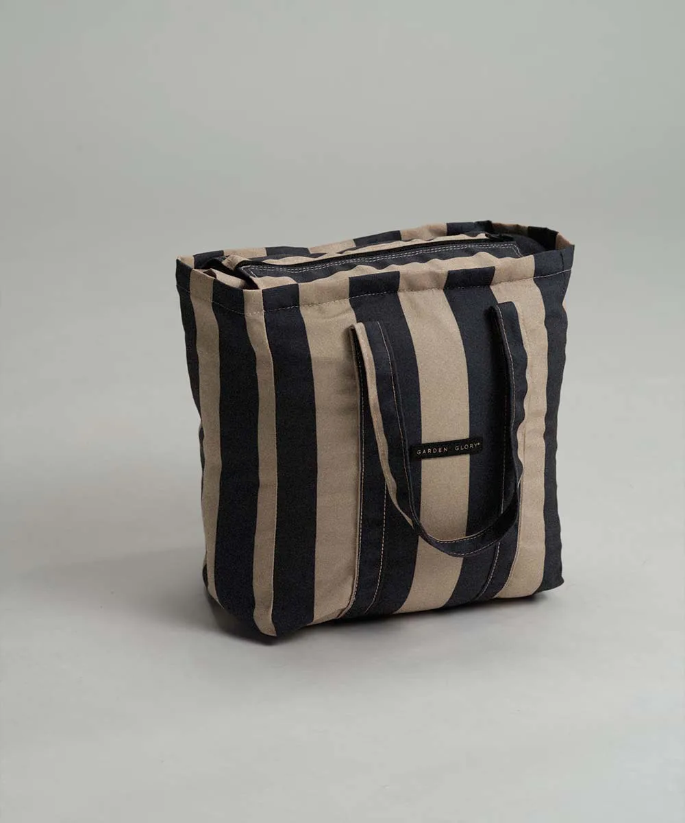 Garden Glory φουσκωτό κρεβάτι ξαπλώστα ηλιού, Μαύρο-μπεζ, 85x168,5 εκ. Garden Glory