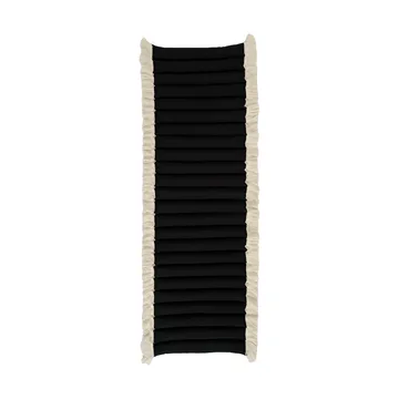 Garden Glory μαξιλάρι καθίσματος με κρόσσια - Μαύρο, offwhite κρόσσια, 38x120 εκ. - Garden Glory