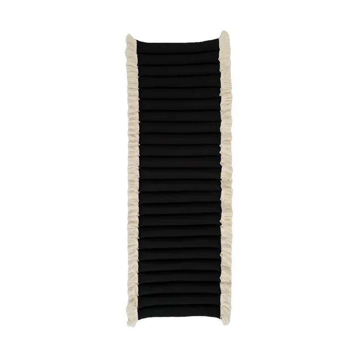 Garden Glory μαξιλάρι καθίσματος με κρόσσια - Μαύρο, offwhite κρόσσια, 38x120 εκ. - Garden Glory