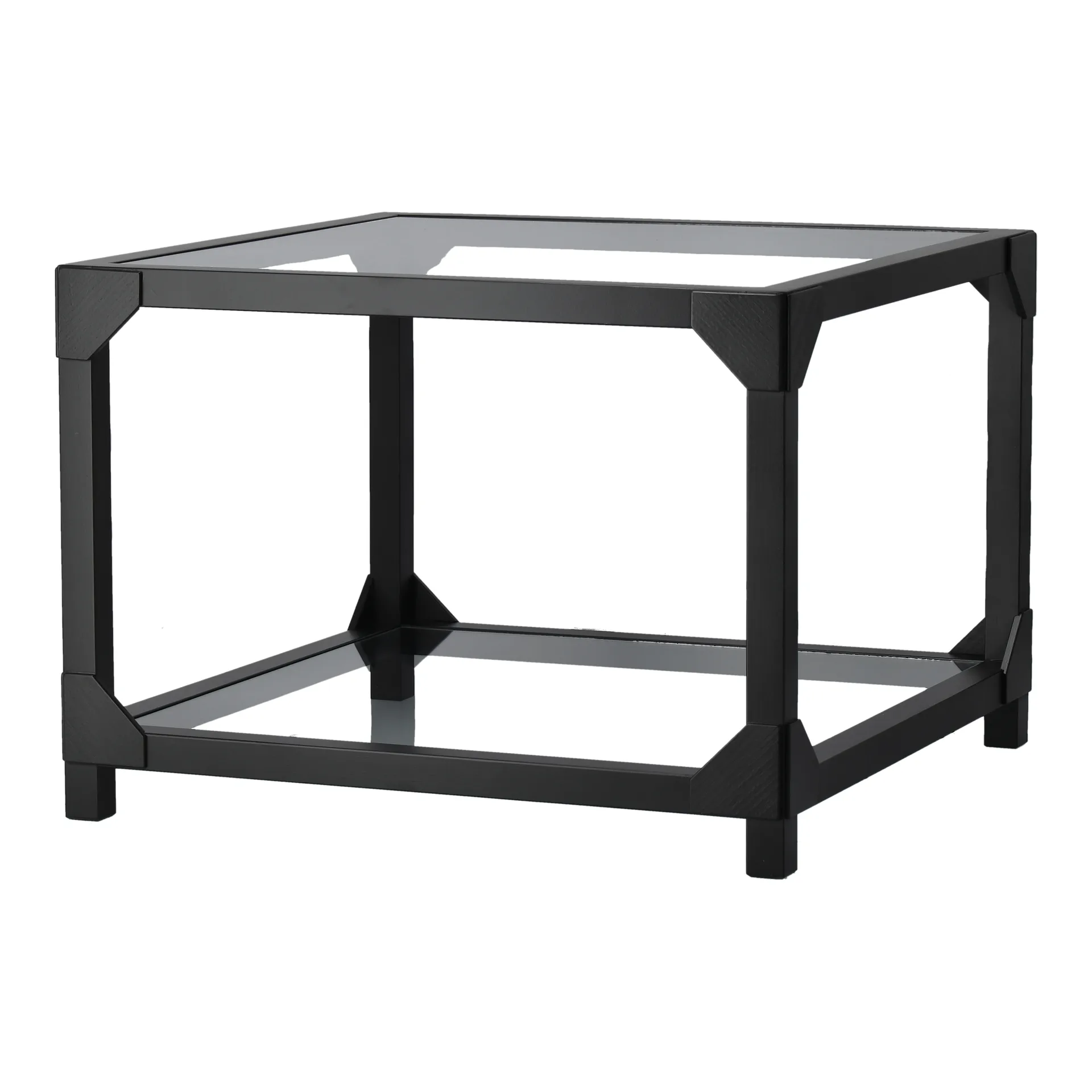 Bleck Τραπεζάκι Σαλονιού 55x55 cm γυαλί, Οξιά-μαύρο βερνίκι Gärsnäs