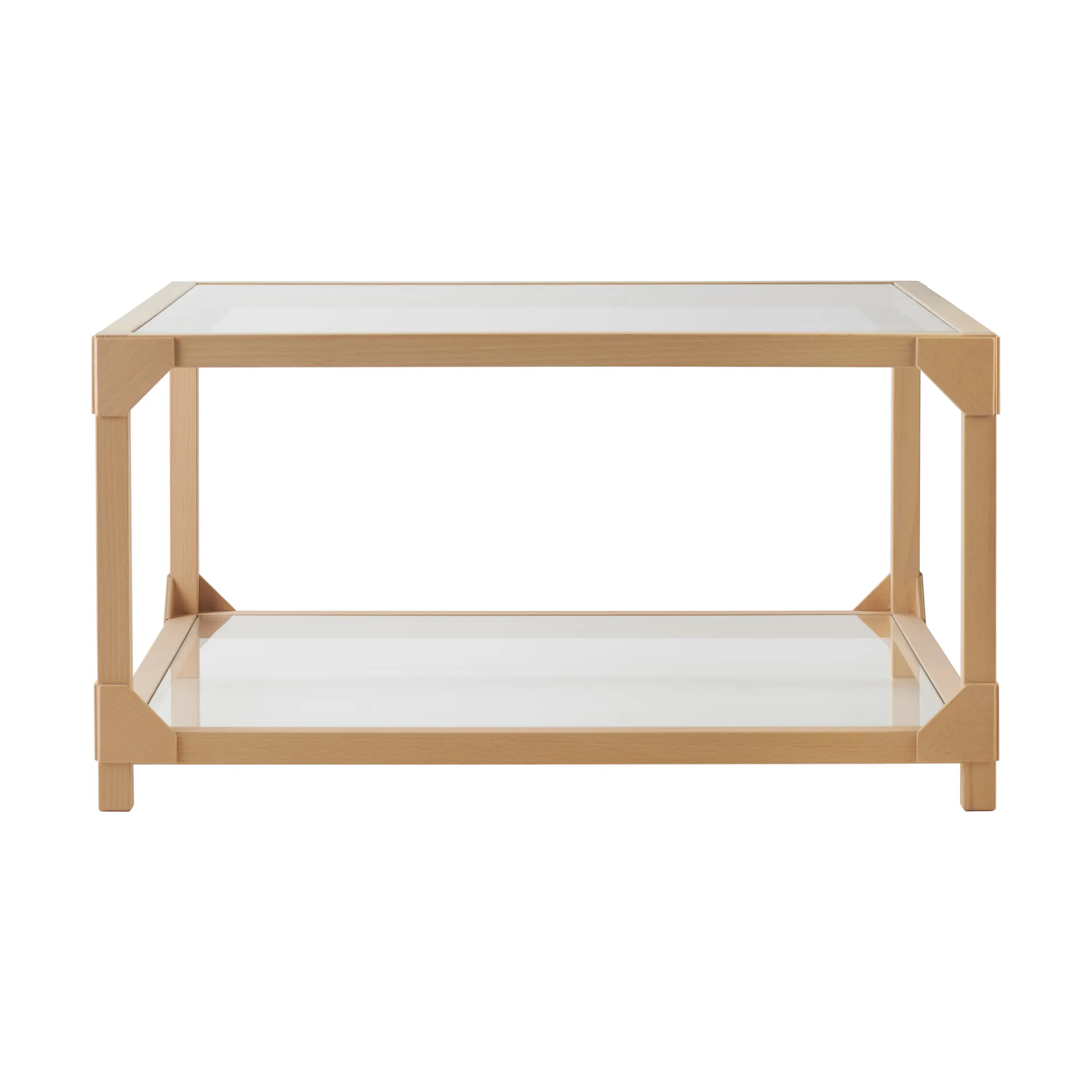 Bleck Τραπεζάκι Σαλονιού 75x75 γυαλί, Οξιά-natural Gärsnäs