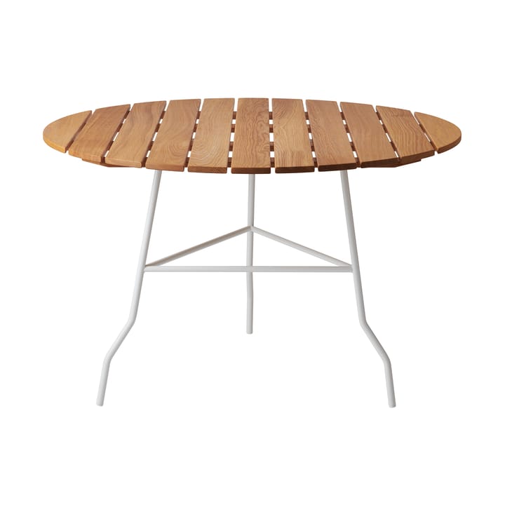 Τραπέζι Pia Ø110 εκατοστά - Λευκό λακαρισμένο χαλύβδινο πλαίσιο-λαδωμένη δρυς - Gärsnäs