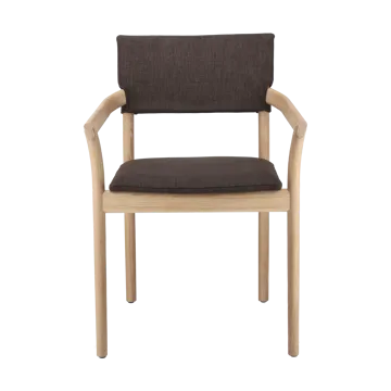 Καρέκλα Vyn με ταπετσαρισμένη πλάτη - Monocoat natural-Lido 46 Mole - Gärsnäs