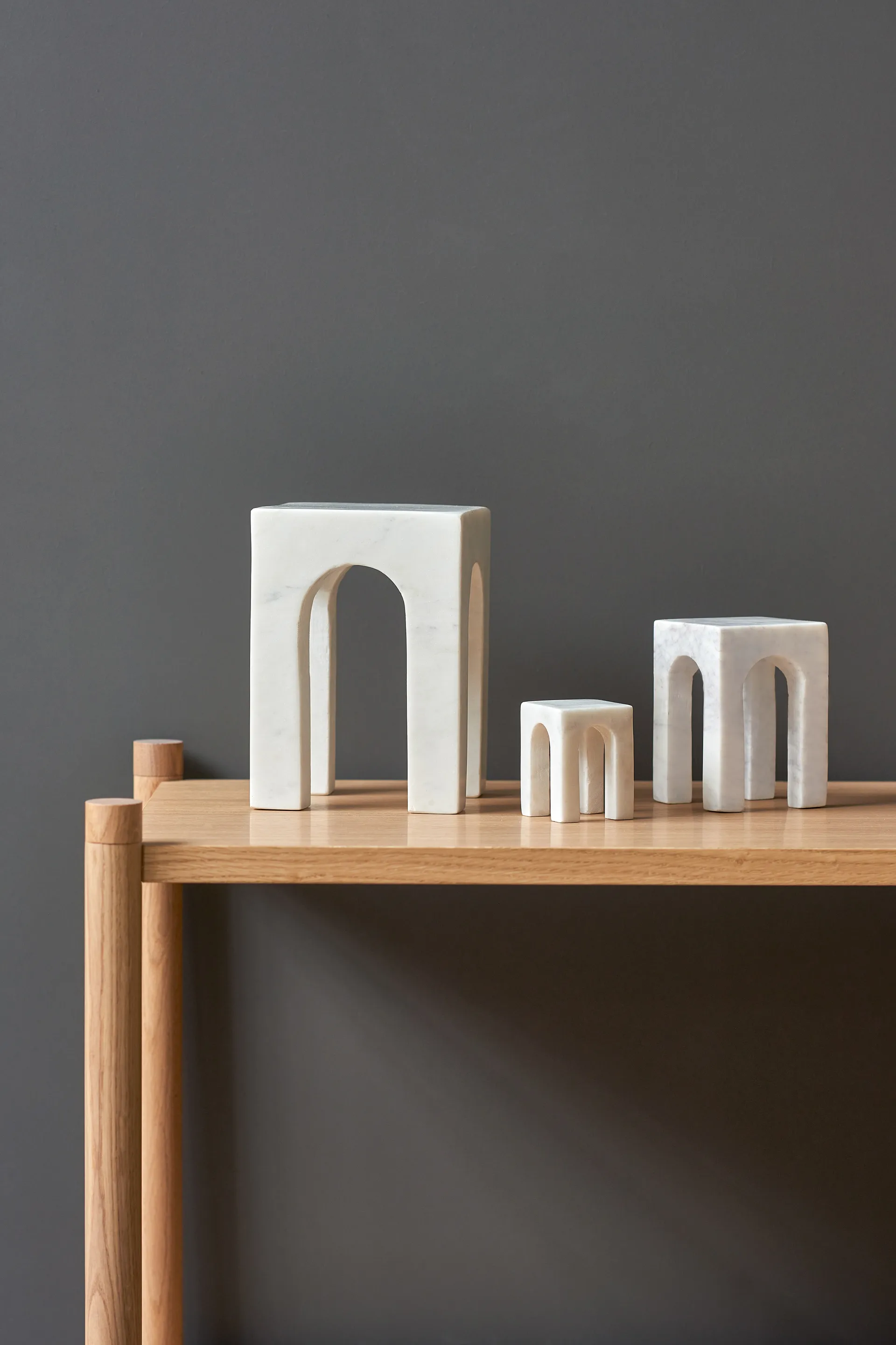 Arkis βιβλιοστάτης τρία τεμάχια, Λευκό Gejst