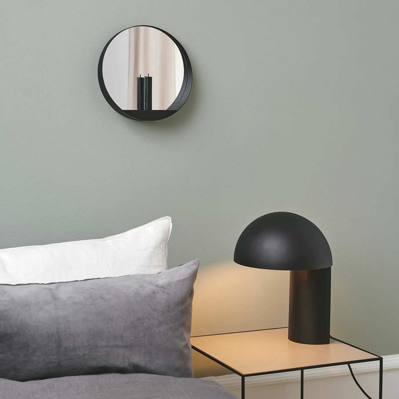 Glim καθρέφτης/κηροπήγιο Ø28 cm, μαύρο Gejst