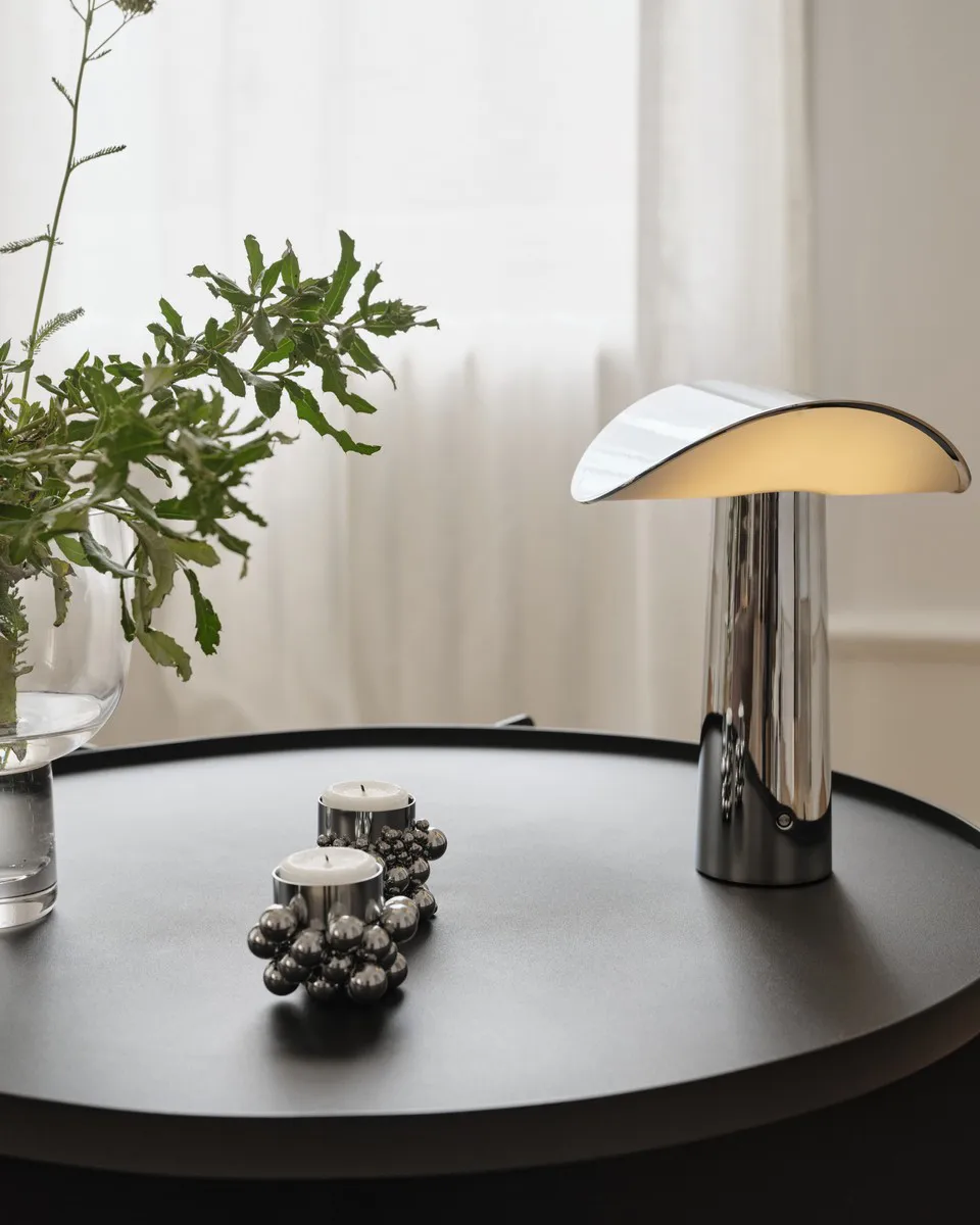 Lium φορητό επιτραπέζιο φωτιστικό 22,5 cm, Chrome Gejst