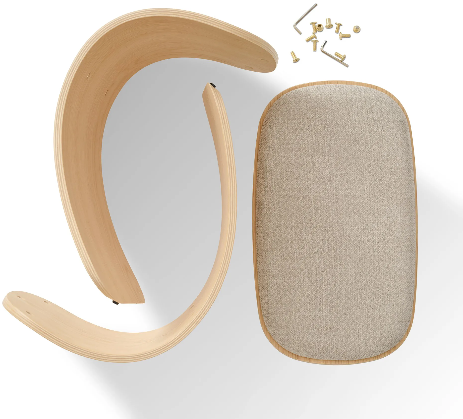 Luno σκαμπό 48x28x72 εκ., Δρυς-μπεζ υφασμάτινο Gejst