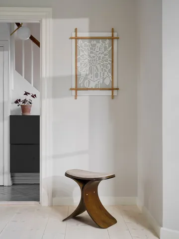 Luno σκαμπό 48x28x72 εκ. - Σκούρα δρυς-σκούρο μπεζ ύφασμα - Gejst