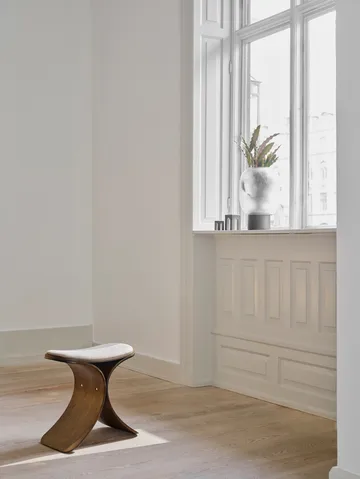 Luno σκαμπό 48x28x72 εκ. - Σκούρα δρυς-σκούρο μπεζ ύφασμα - Gejst