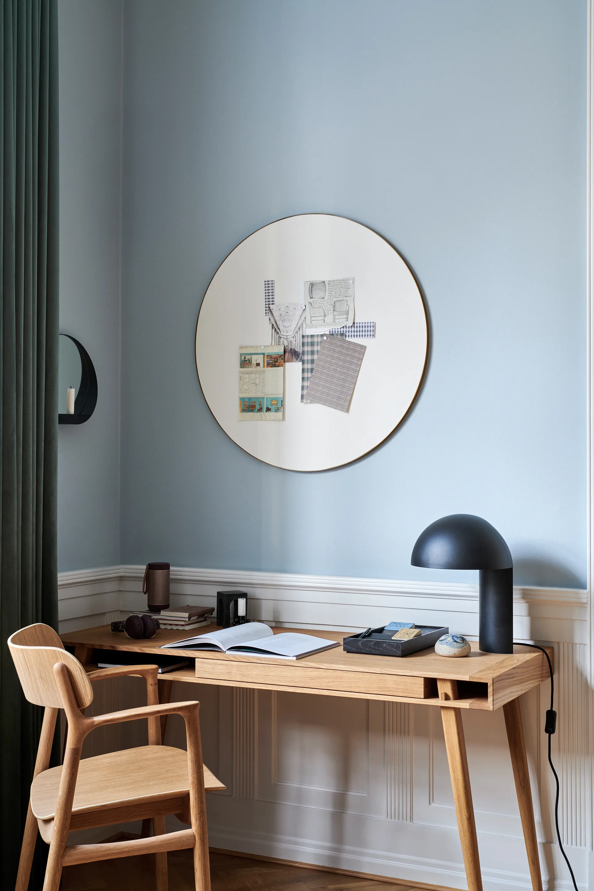 Πίνακας ανακοινώσεων Retell Ø80 cm, Λευκό-ορείχαλκος Gejst