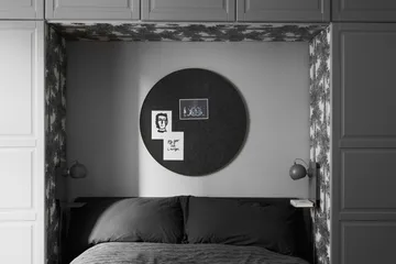 Πίνακας ανακοινώσεων Retell Ø80 cm - Μαύρο-ορείχαλκος - Gejst