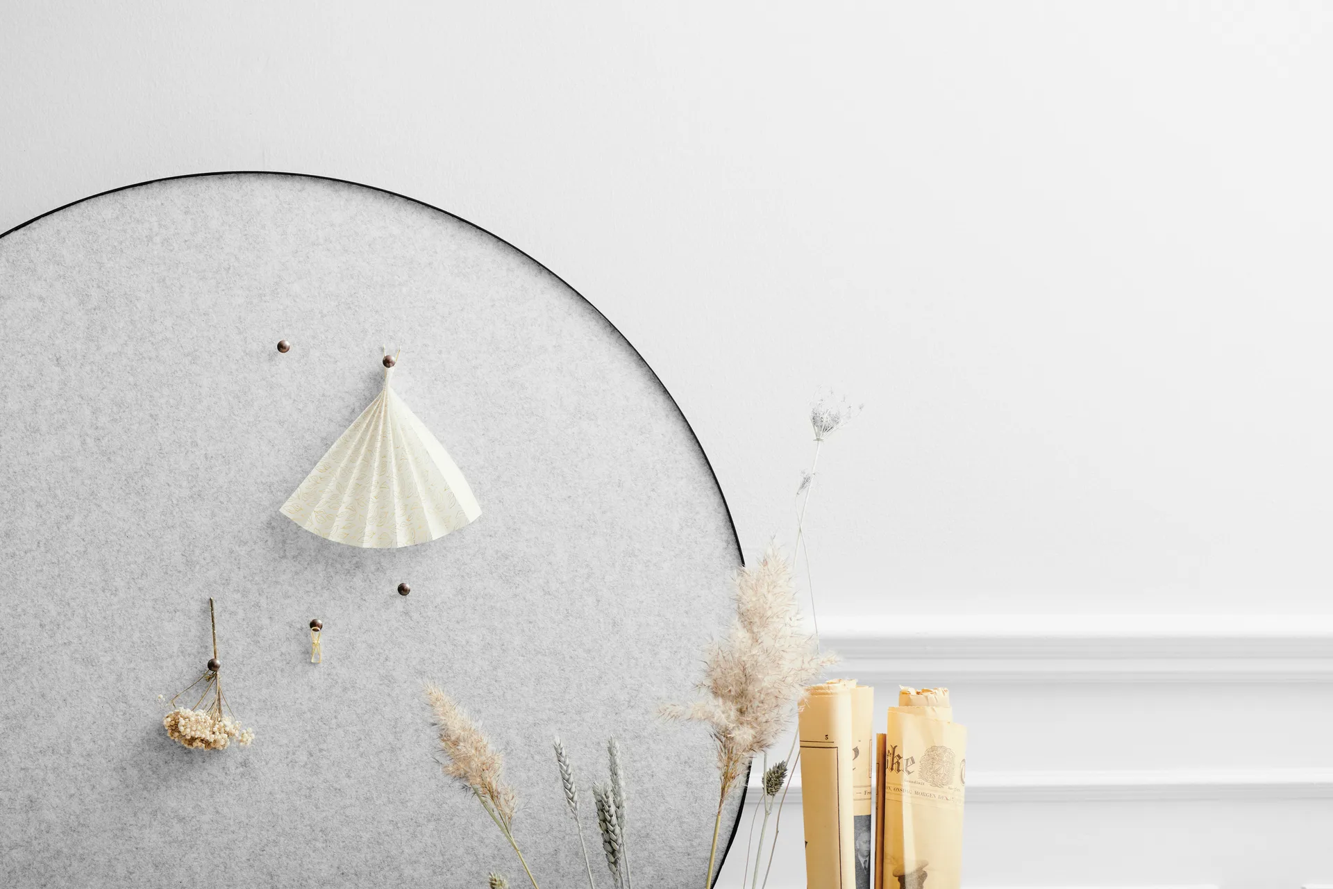 Πίνακας ανακοινώσεων Retell Ø80 cm, Ανοιχτό γκρι Gejst