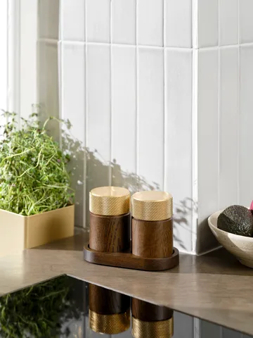 Sina μύλος αλατιού και πιπεριού 6 cm - Σκούρα φτελιά-ορείχαλκος - Gejst