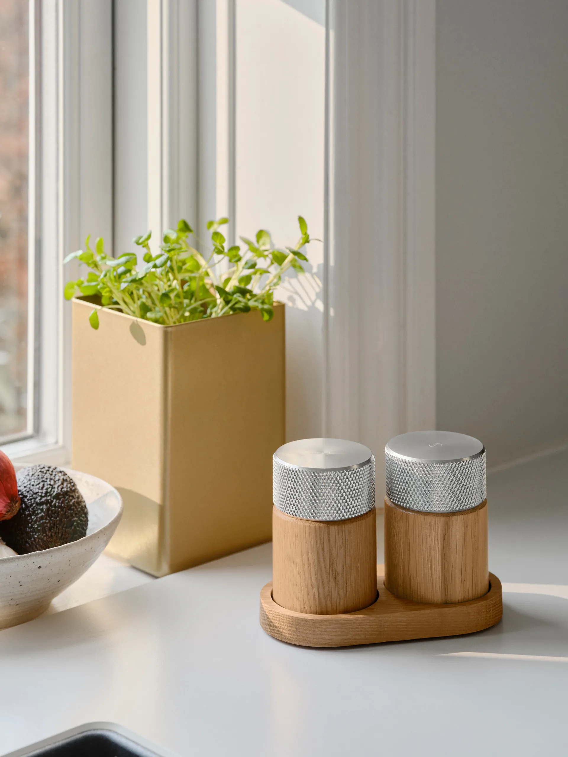 Sina μύλος αλατιού και πιπεριού 6 cm, Δρυς-ατσάλι Gejst