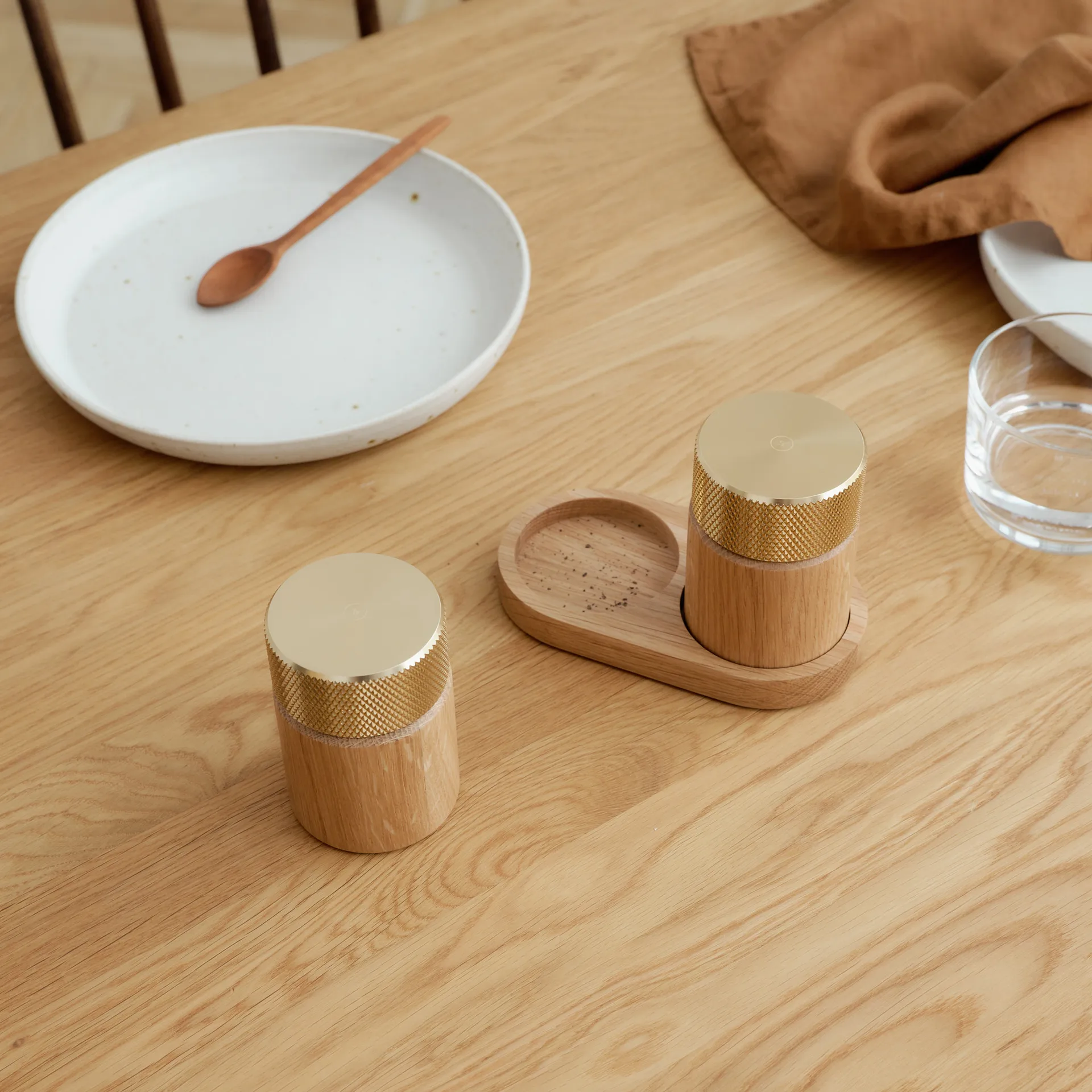 Sina μύλος αλατιού και πιπεριού 6 cm, Δρυς-ορείχαλκος Gejst