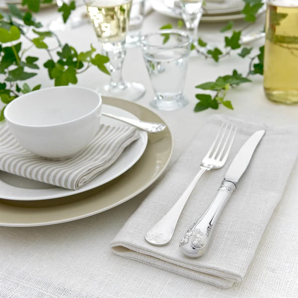 Gammal Fransk ασημένια μαχαιροπίρουνα, μαχαίρι δείπνου Gense