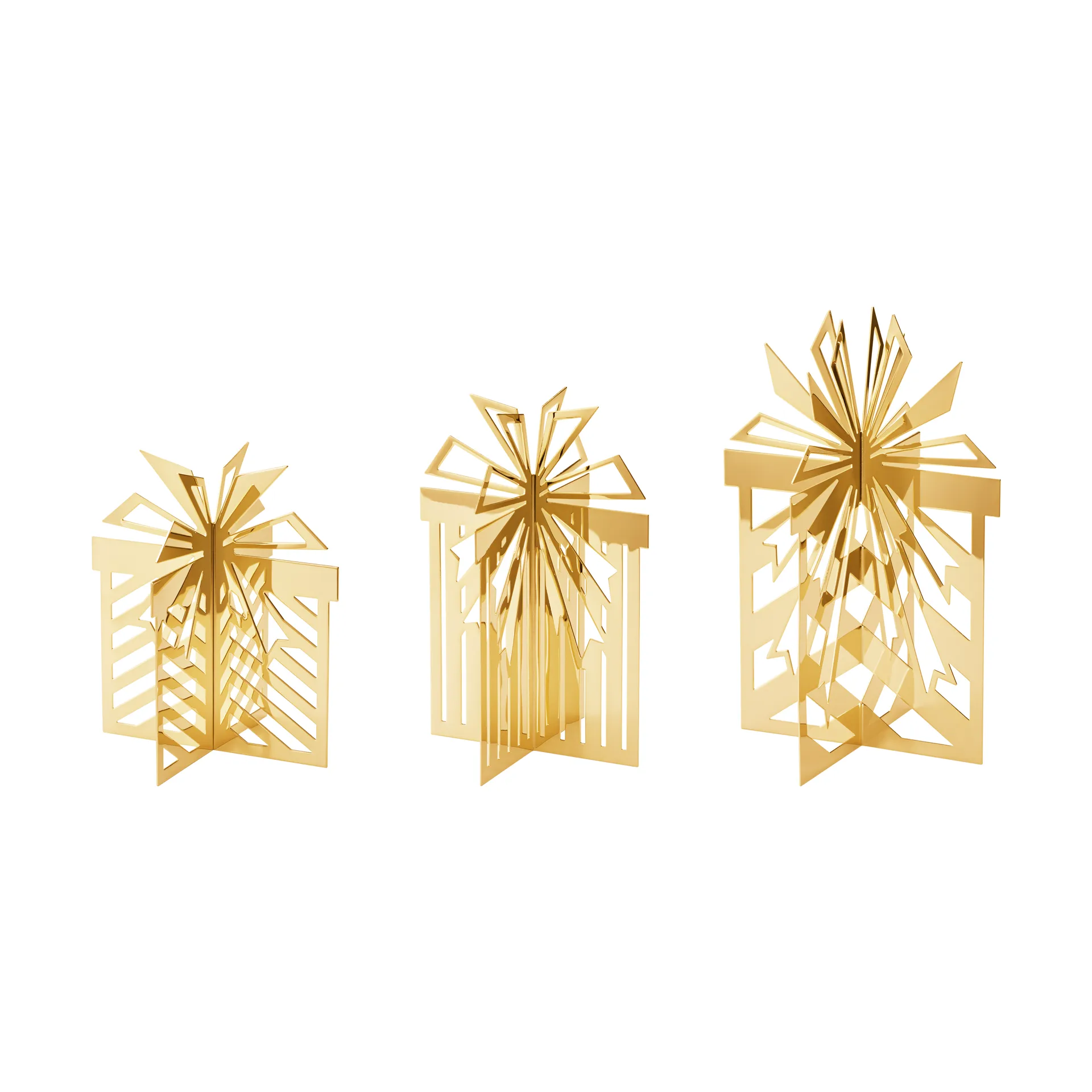 Χριστουγεννιάτικο στολίδι για το τραπέζι του 2025, χριστουγεννιάτικο δώρο 3 τεμάχια, Επιχρυσωμένο ανοξείδωτο ατσάλι Georg Jensen