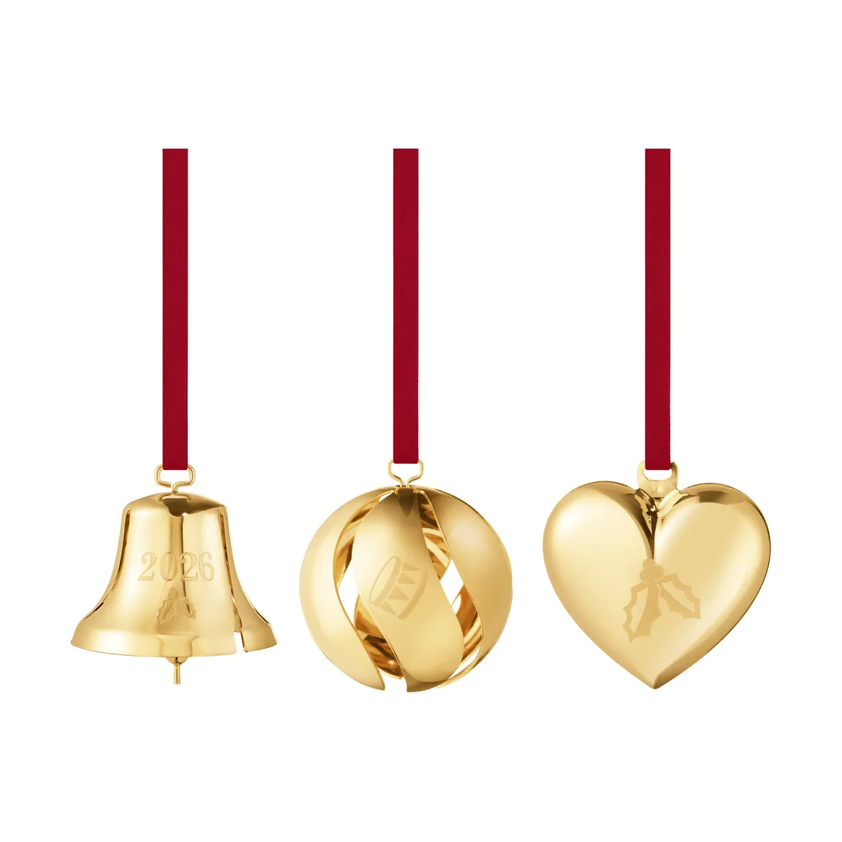 σετ διακοσμητικών 2026, Χρυσό, 3 μέρη Georg Jensen