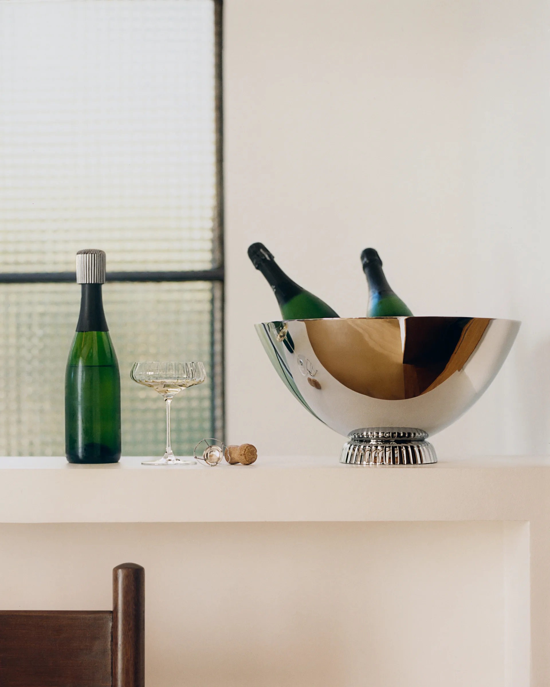 Bernadotte σαμπανιέρα  , Ασημί, Ø40 cm Georg Jensen