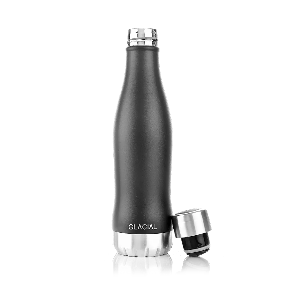 Glacial μπουκάλι νερού 400 ml, Matte black Glacial