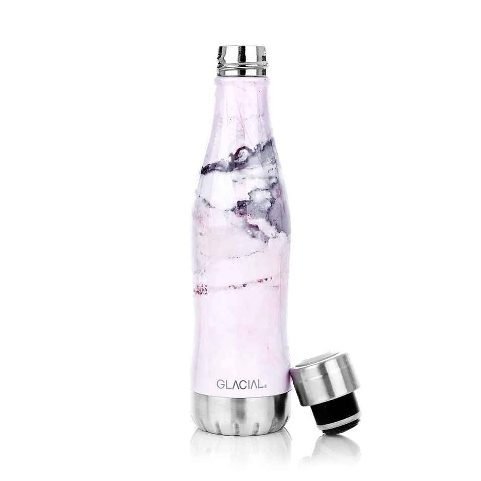 Glacial μπουκάλι νερού 400 ml, Pink marble Glacial