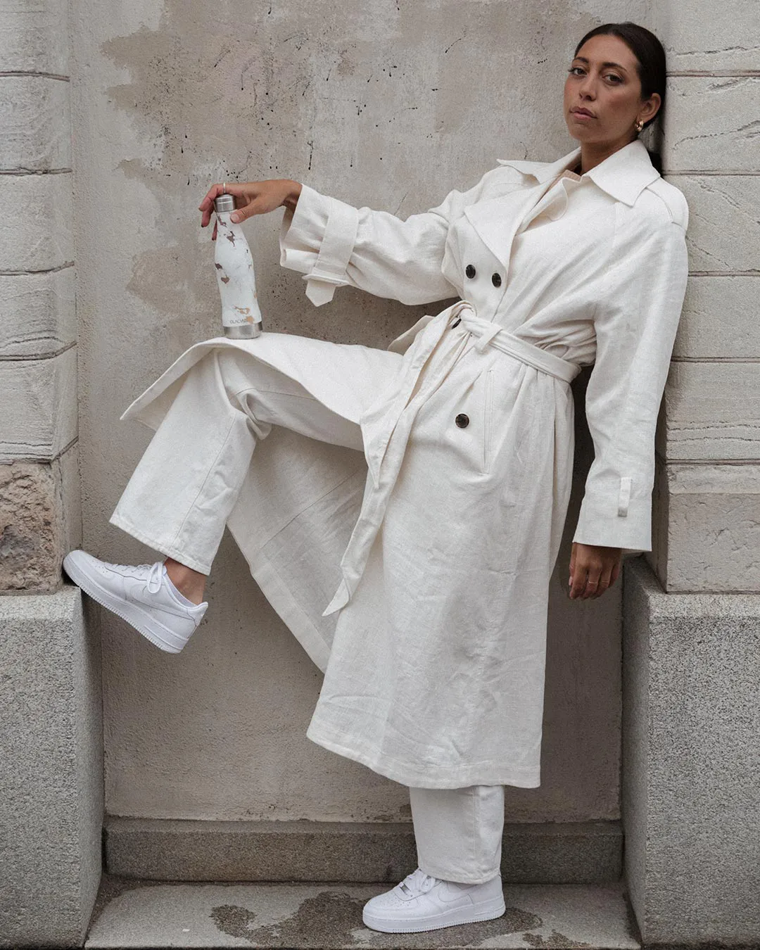 Glacial μπουκάλι νερού 400 ml, White golden marble Glacial