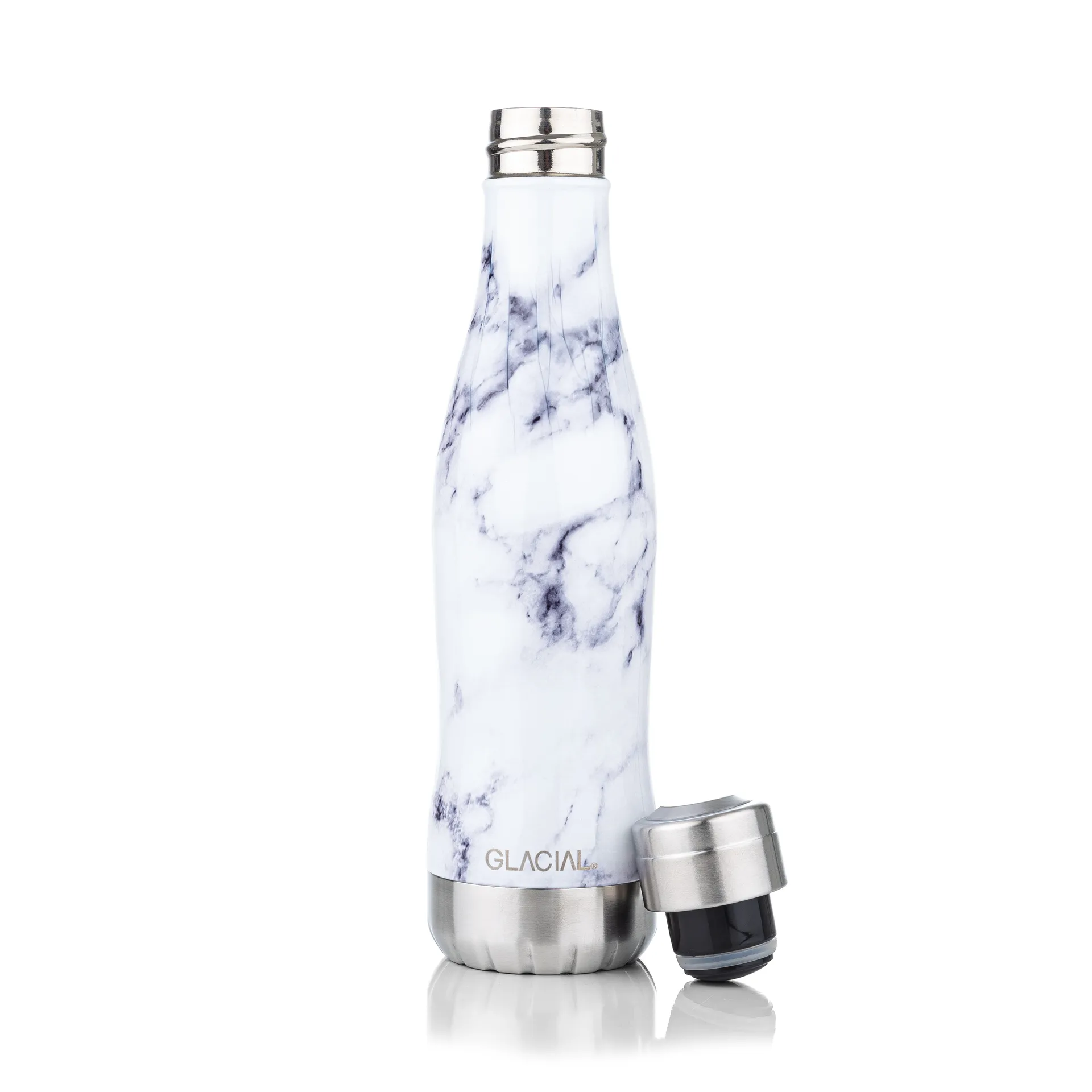 Glacial μπουκάλι νερού 400 ml, White marble Glacial