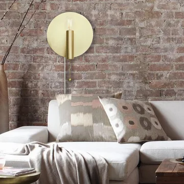 Art Deco φωτιστικό τοίχου - βουρτσισμένος ορείχαλκος - Globen Lighting