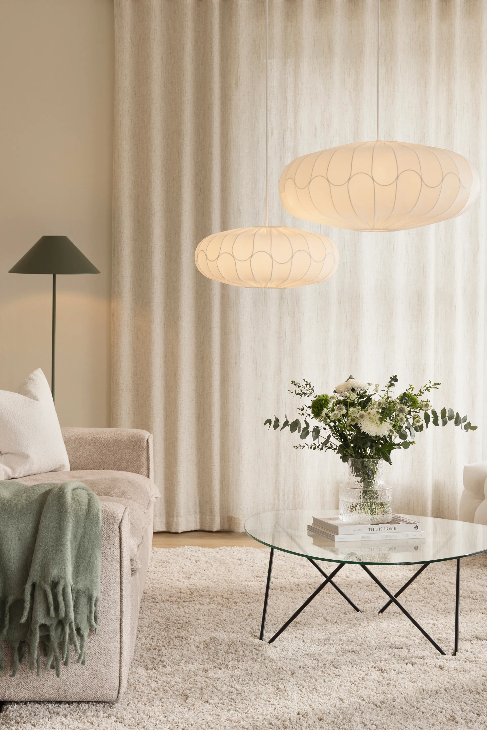 Κάλλυμα φωτιστικού Bladverk Ø50 cm, Άσπρο Globen Lighting