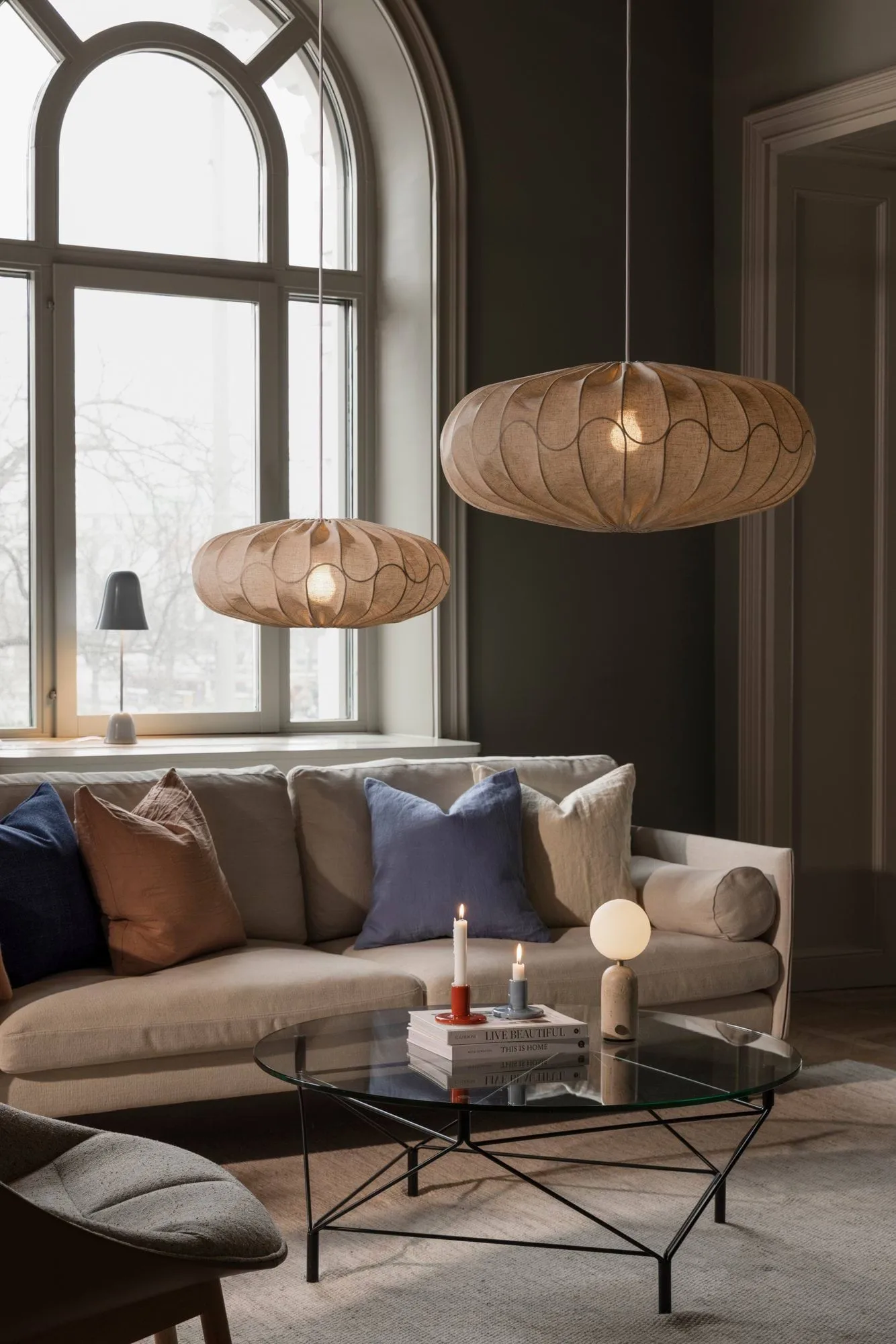 Κάλλυμα  φωτιστικού Bladverk Ø70 cm, Μπεζ Globen Lighting
