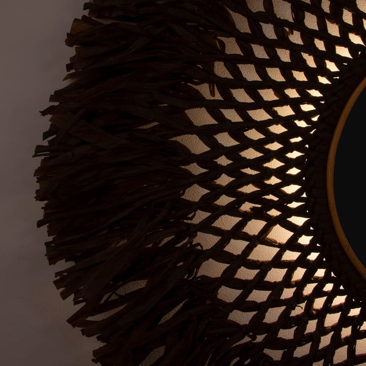 Boho φωτιστικό τοίχου με καθρέφτη Ø90 cm, καφέ Globen Lighting