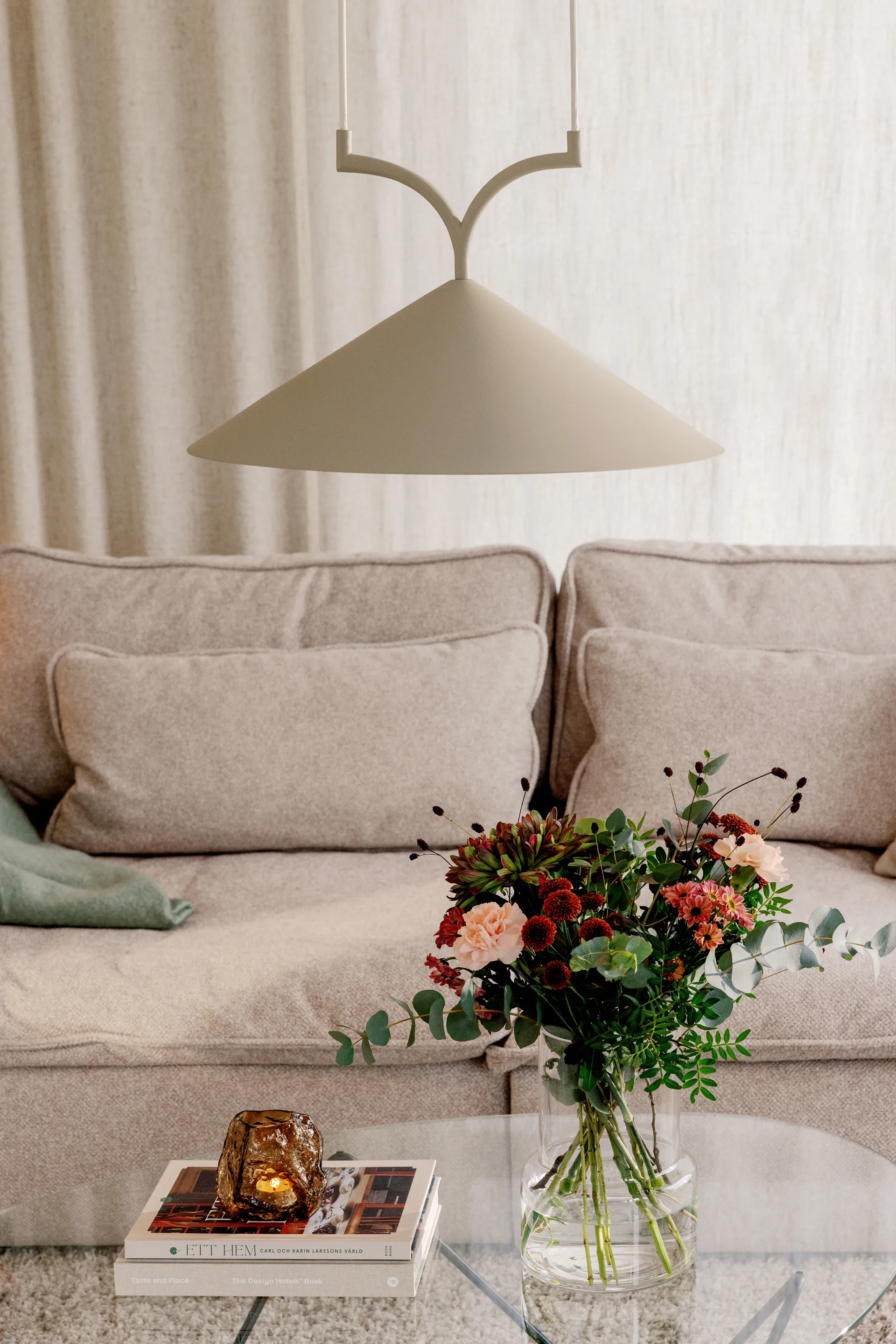 Curve κρεμαστό φωτιστικό 50, Μπεζ Globen Lighting