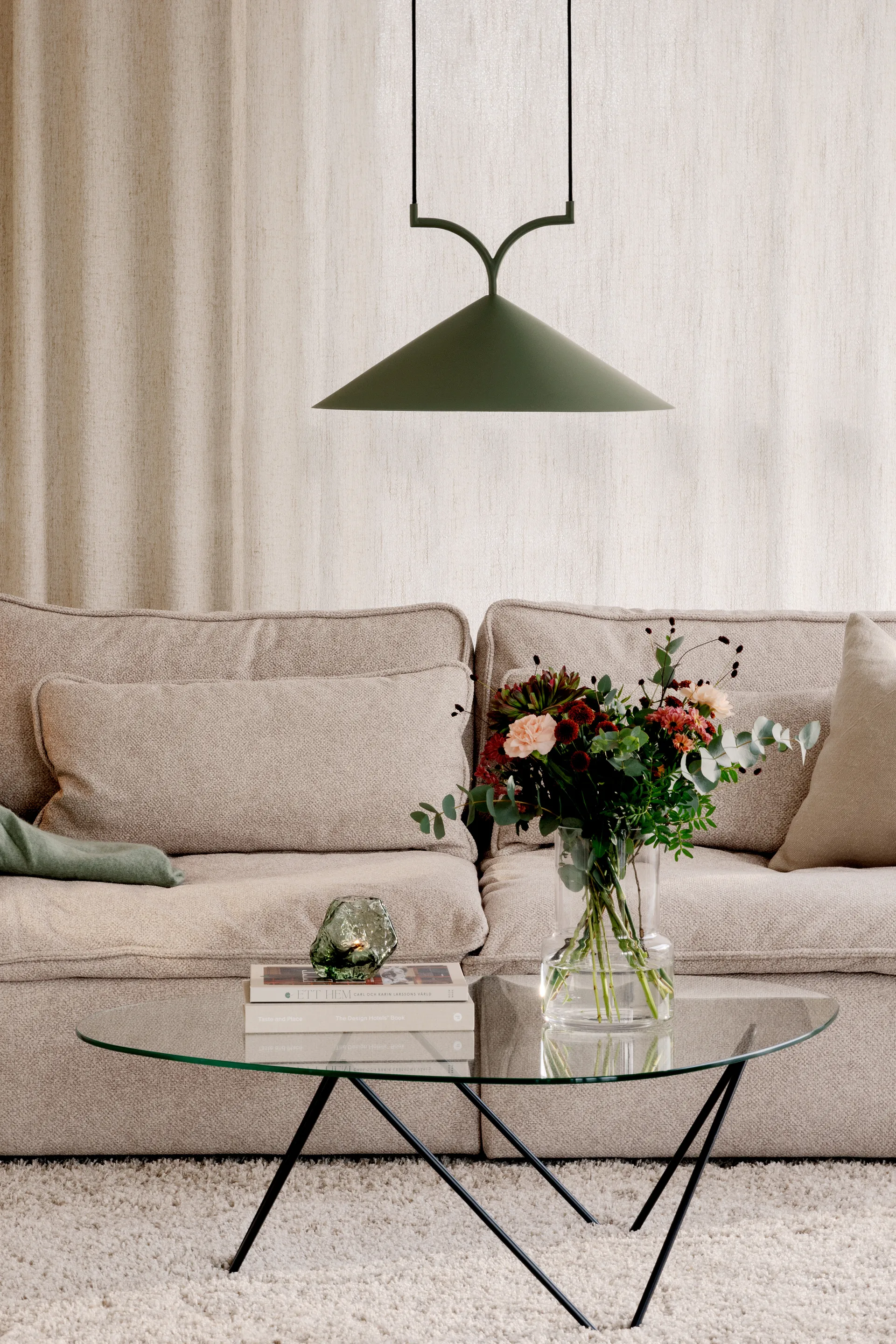 Curve κρεμαστό φωτιστικό 50, Πράσινο Globen Lighting