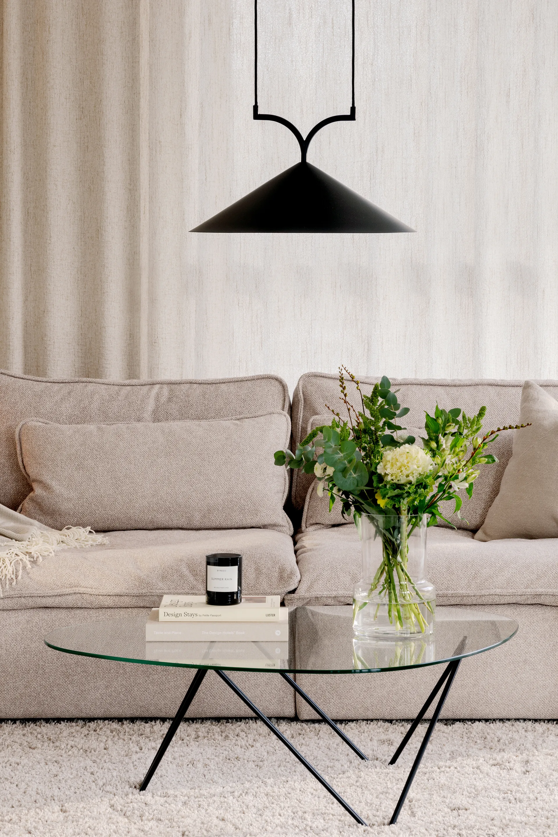 Curve κρεμαστό φωτιστικό 50, Μάυρο Globen Lighting