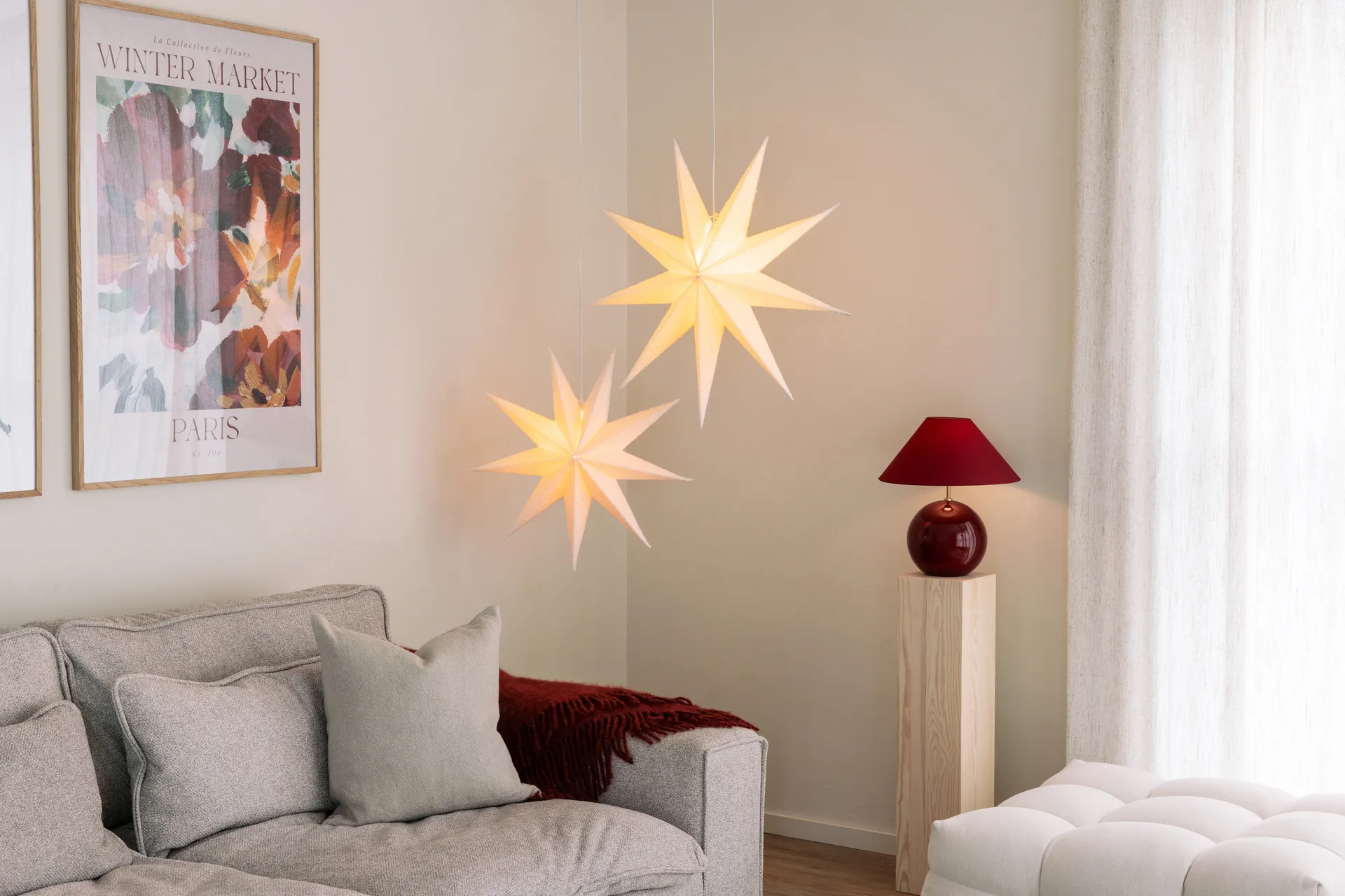 Επιτραπέζιο φωτιστικό Iris 35 39 cm, Μπορντό Globen Lighting