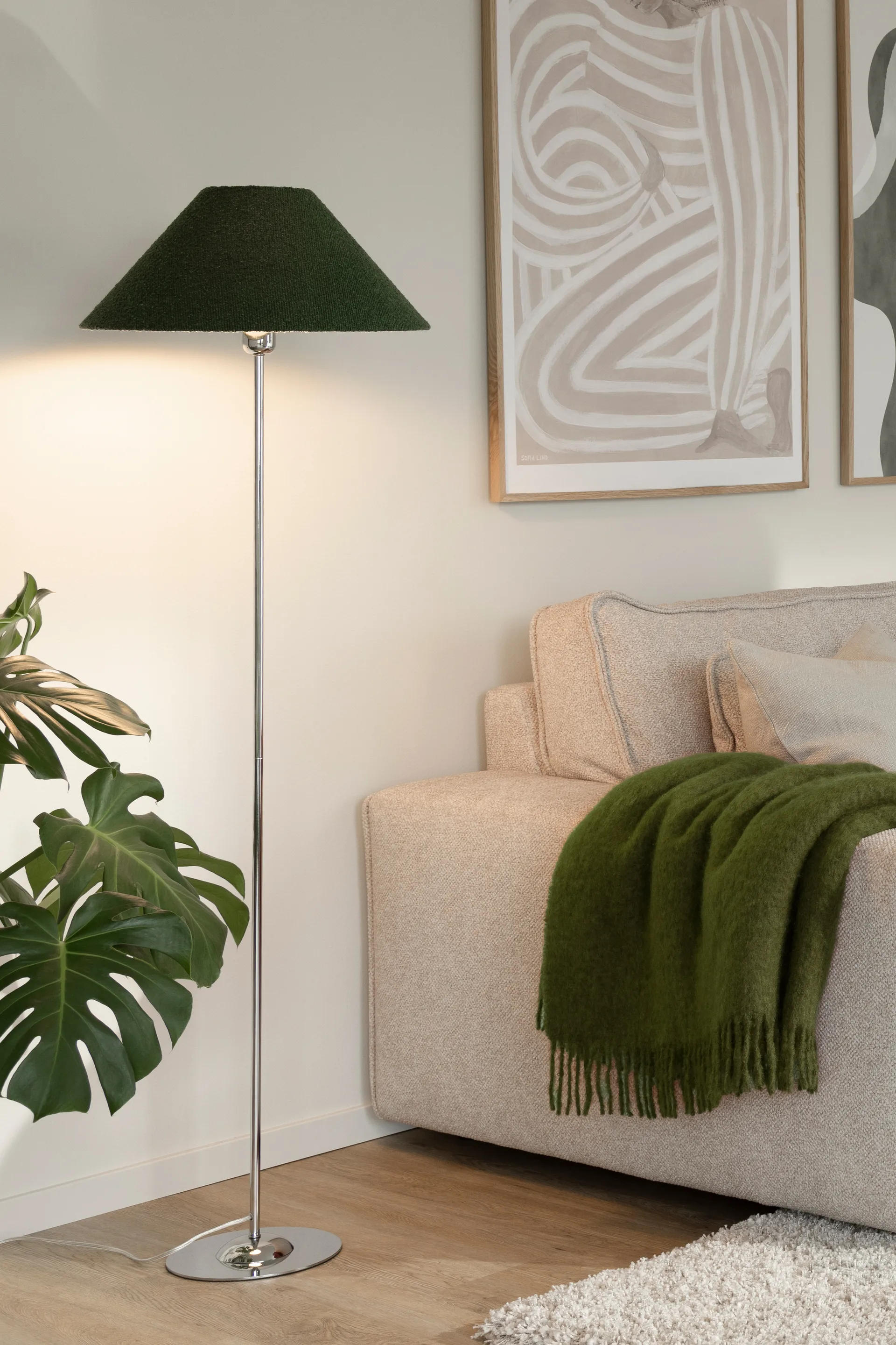 Iris 45 καπέλο φωτιστικού, Μπουκλέ λευκόλευκο Globen Lighting