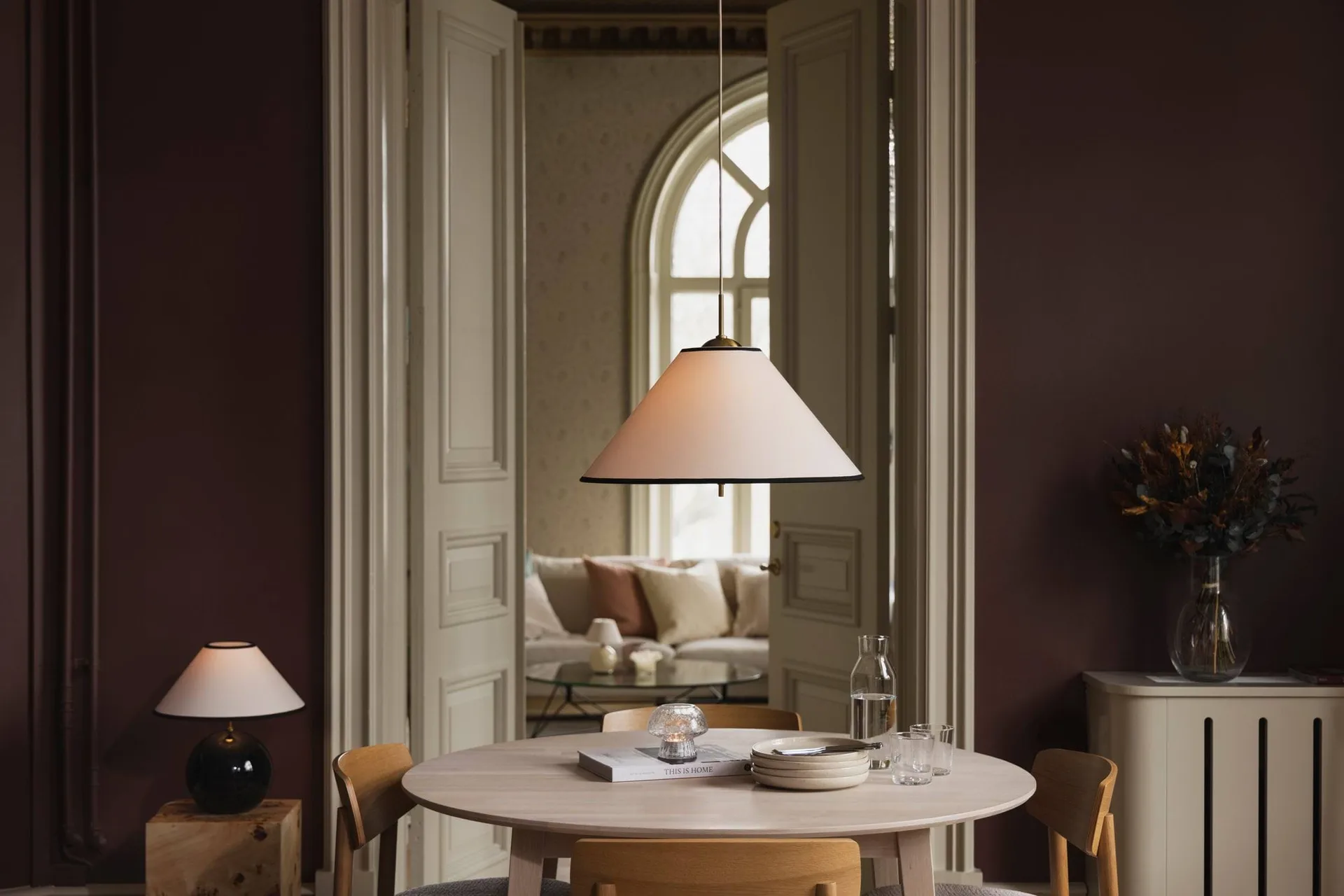 Iris κρεμαστό φωτιστικό 50, Creme-noir (λευκό-χρυσαφί) Globen Lighting