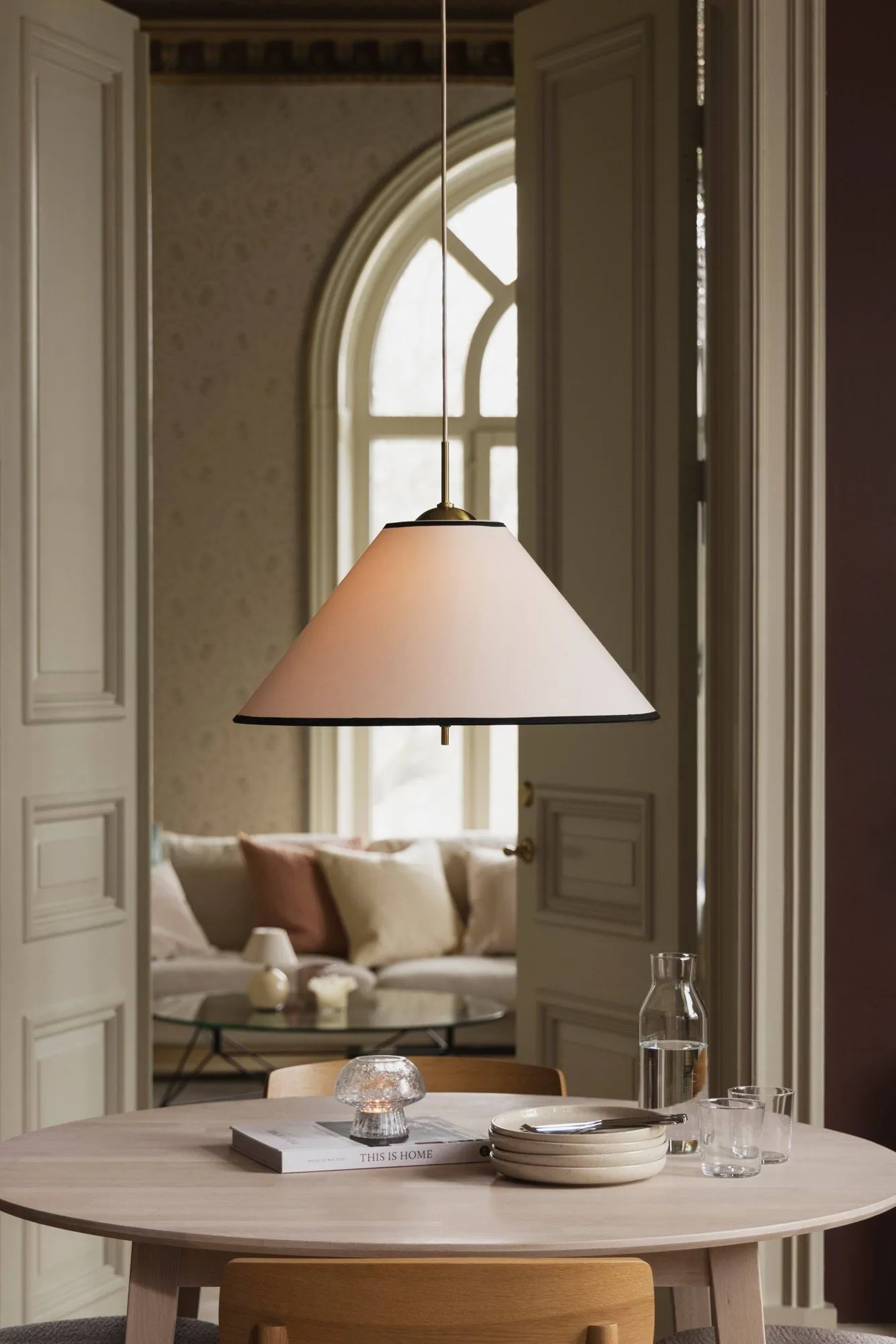 Iris κρεμαστό φωτιστικό 50, Creme-noir (λευκό-χρυσαφί) Globen Lighting