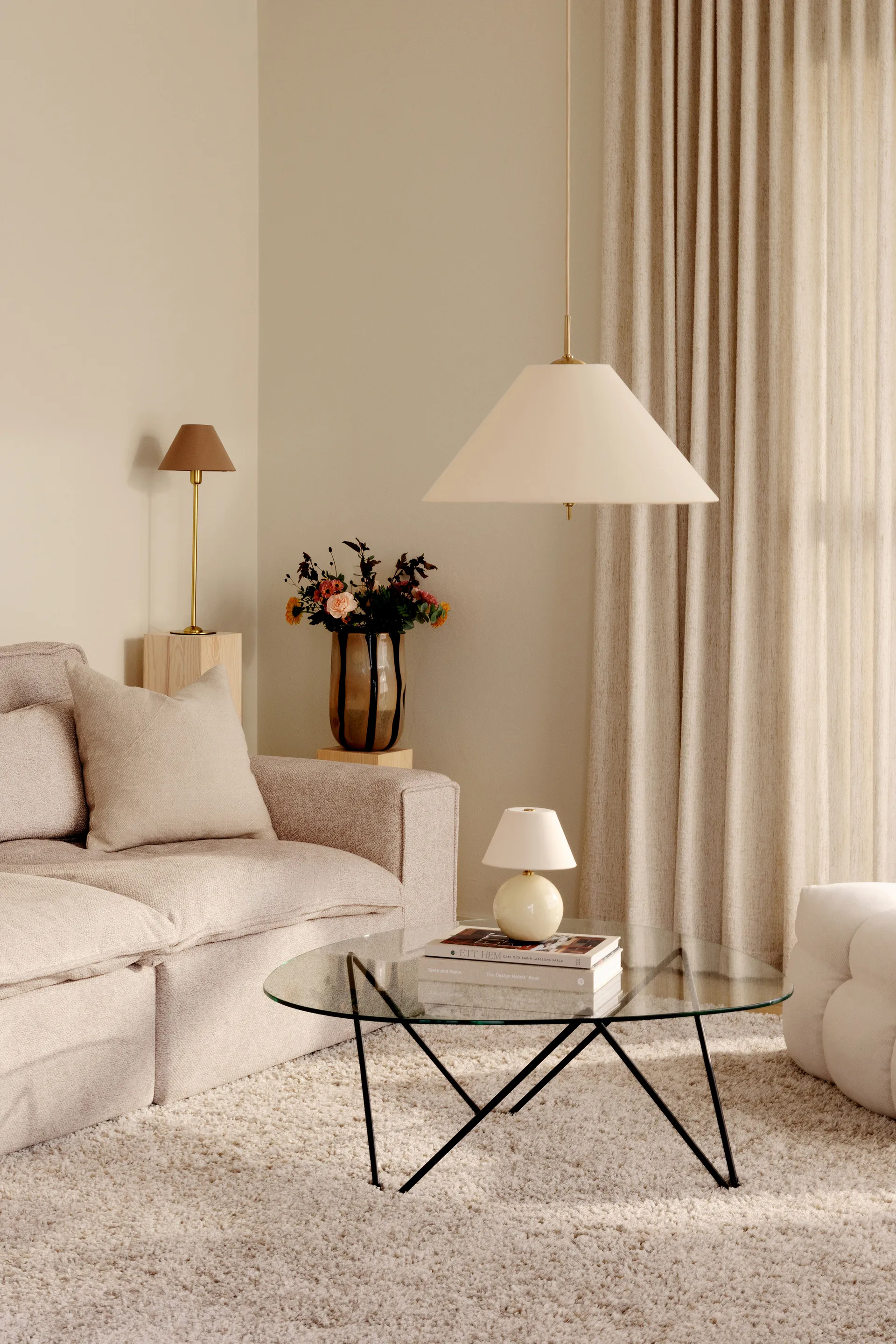 Iris κρεμαστό φωτιστικό 50, Κρέμα Globen Lighting