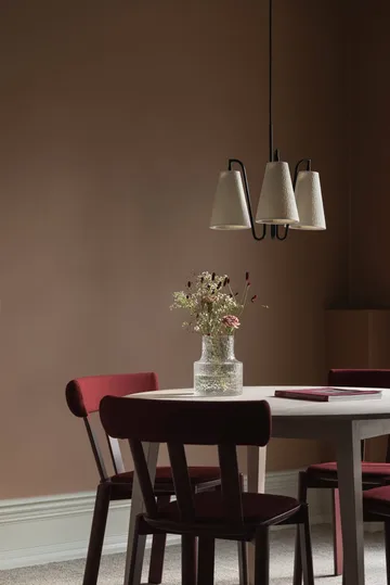 Lou κρεμαστό φωτιστικό - 3, λευκό bouclé-μαύρο, 46x46 εκ. - Globen Lighting