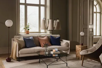 Lou κρεμαστό φωτιστικό - 5, λευκό bouclé-μαύρο, 67x67 εκ. - Globen Lighting